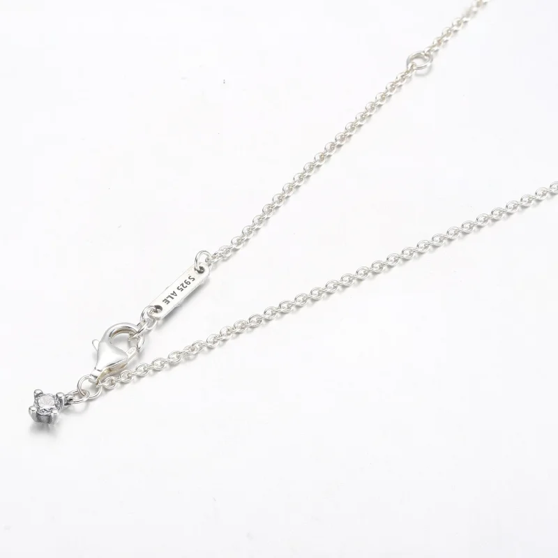 (bilde for) Pandora Rektangulært Funklende Sirkel Collier Halskjede - 392388C01 - Vis 4