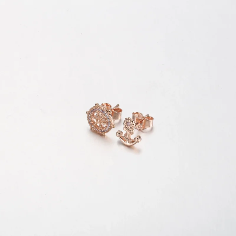 (bilde for) PANDORA Rose gull Glitrende ror og anker øredobber - PD-3739 - Vis 2