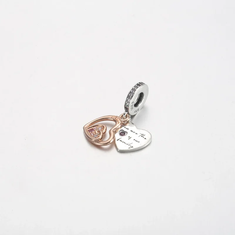 (bilde for) Pandora Sammenflettede Evige Hjerter Dobbel Hengende Charm - 781020C01 - Vis 2