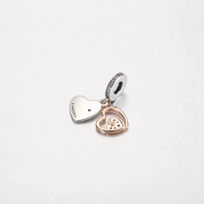 (bilde for) Pandora Sammenflettede Evige Hjerter Dobbel Hengende Charm - 781020C01 - Vis 3