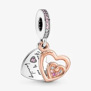 (bilde for) Pandora Sammenflettede Evige Hjerter Dobbel Hengende Charm - 781020C01