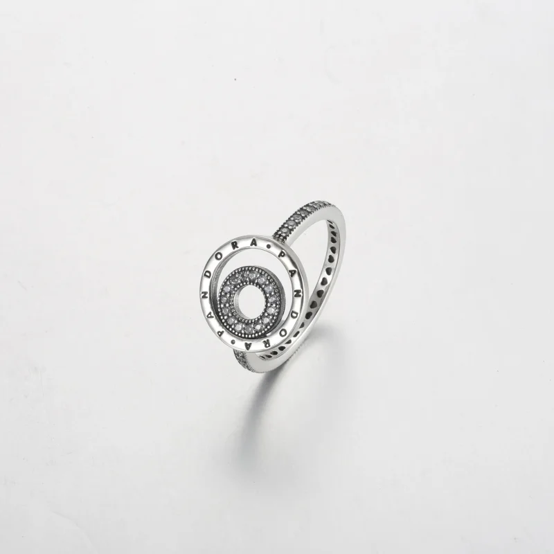 (bilde for) Pandora Signature Logo Sirkler Pavé Ring - 192316C01 - Vis 2