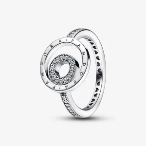 (bilde for) Pandora Signature Logo Sirkler Pavé Ring - 192316C01