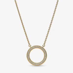 Pandora Signature Pavé og Hjerter Halskjede med Rundt Anheng - 362735C01-45 (bilde for) Pandora Signature Pavé og Hjerter Halskjede med Rundt Anheng - 362735C01-45