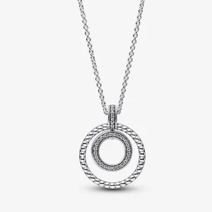 Pandora Signature Pavé og Sølvkuler Anheng og Halskjede - 392308C01 (bilde for) Pandora Signature Pavé og Sølvkuler Anheng og Halskjede - 392308C01