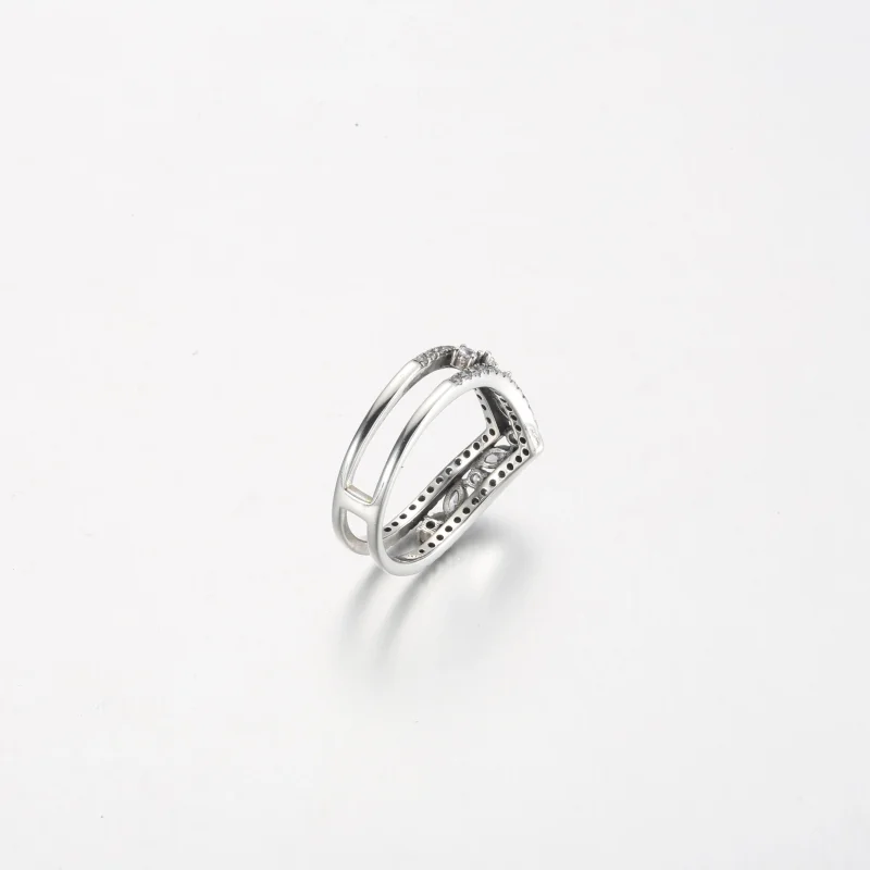 (bilde for) Pandora Skinnende Marquise Dobbel Wishbone Ring - 199095C01 - Vis 5