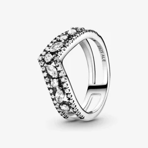 (bilde for) Pandora Skinnende Marquise Dobbel Wishbone Ring - 199095C01