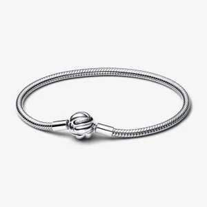 (bilde for) Pandora Snake chain sterling silver bracelet with love knot clasp - 592422C00