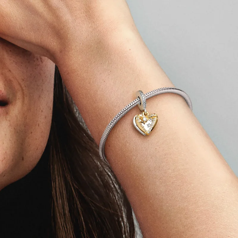 (bilde for) Pandora Stjerneskudd Hjerter Dobbel Hengende Charm - 762203C01 - Vis 5