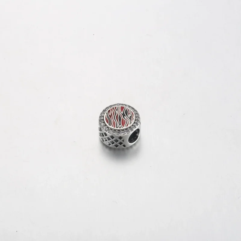 (bilde for) Pandora Zebra print sterling silver charm with clear cubic zirconia, pink and bl - Vis 3