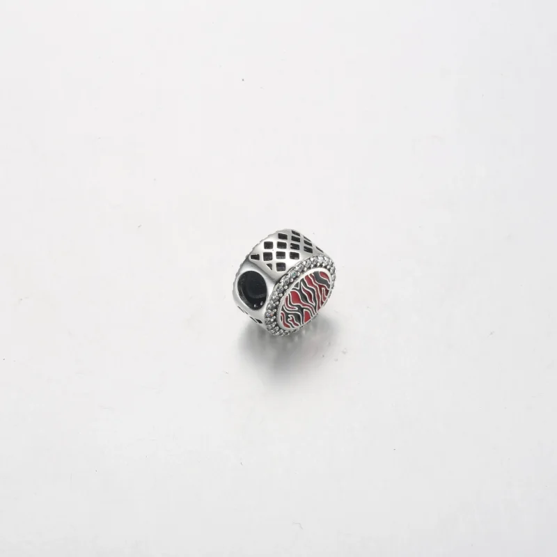 (bilde for) Pandora Zebra print sterling silver charm with clear cubic zirconia, pink and bl - Vis 4