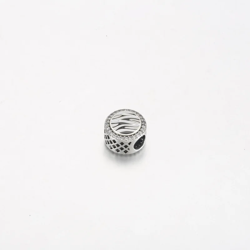 (bilde for) Pandora Zebra print sterling silver charm with clear cubic zirconia, white and b - Vis 2