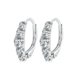 Glitrende Moissanite øredobber i PANDORA-stil (to sertifikater) - MSE045 (bilde for) Glitrende Moissanite øredobber i PANDORA-stil (to sertifikater) - MSE045