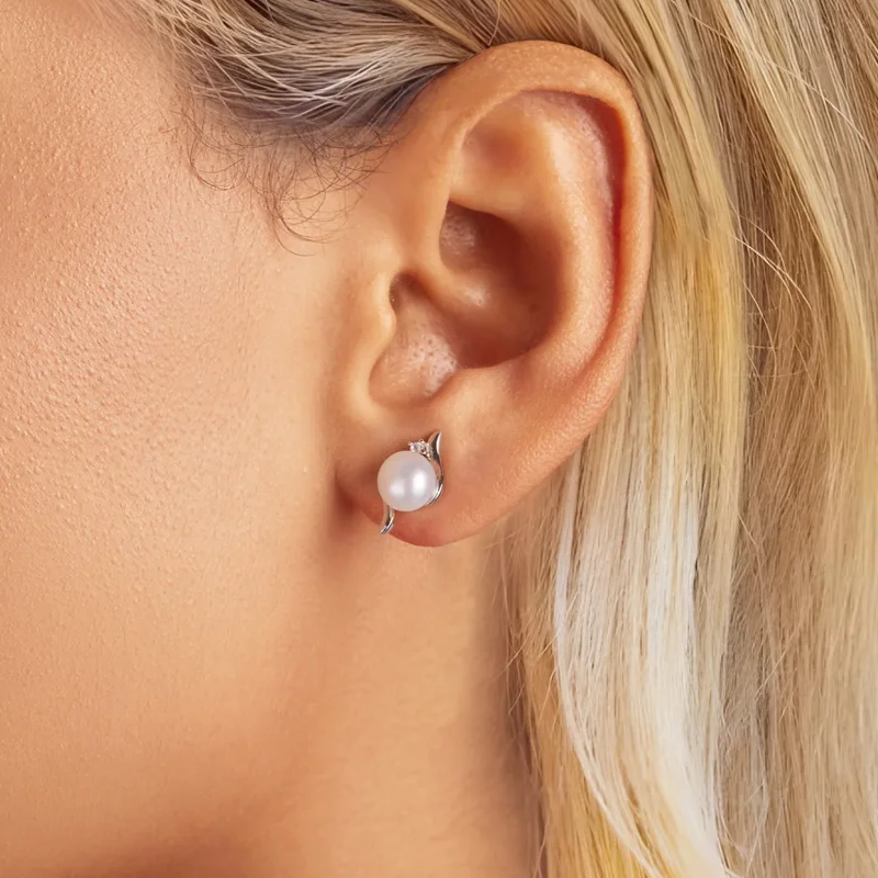 (bilde for) Naturlige perleøreringer i PANDORA-stil - BSE961 - Vis 5
