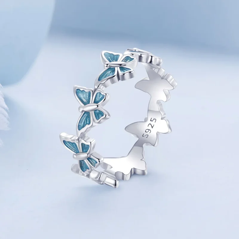 (bilde for) PANDORA Style blå sommerfuglring - BSR508 - Vis 2