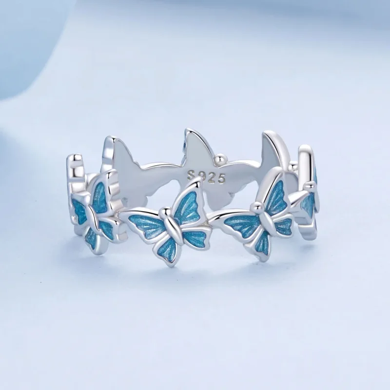 (bilde for) PANDORA Style blå sommerfuglring - BSR508 - Vis 3
