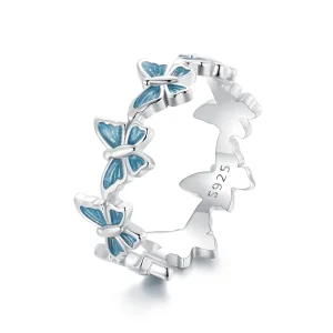 (bilde for) PANDORA Style blå sommerfuglring - BSR508