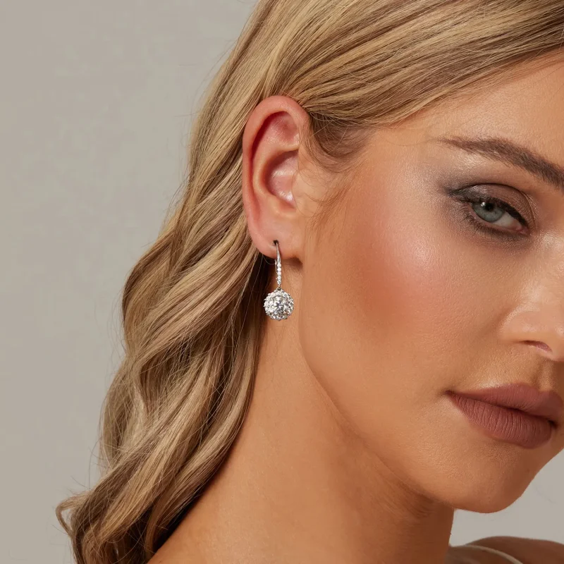 (bilde for) PANDORA Style Glitrende 1K Moissanite øredobber (to sertifikater) - MSE046 - Vis 6