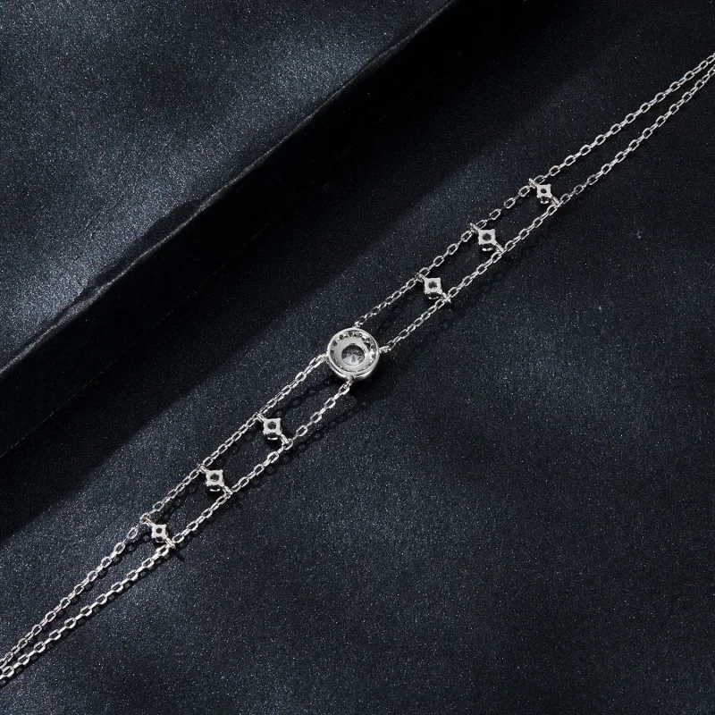 (bilde for) PANDORA Style Glitrende Dobbelt Moissanite-armbånd (ett sertifikat) - MSB013 - Vis 4