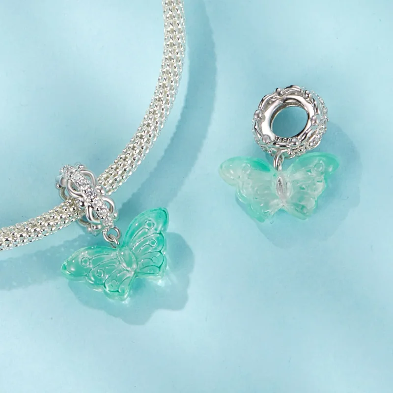 (bilde for) PANDORA Style Green Butterfly Charm - SCC2712 - Vis 4