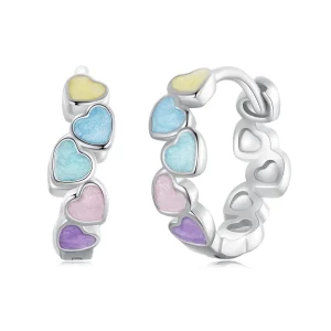 (bilde for) PANDORA Style Heart Shape Fargerike dopamin øredobber - SCE1694