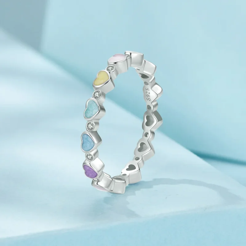 (bilde for) PANDORA Style hjerteformet fargerik dopaminring - SCR995 - Vis 2