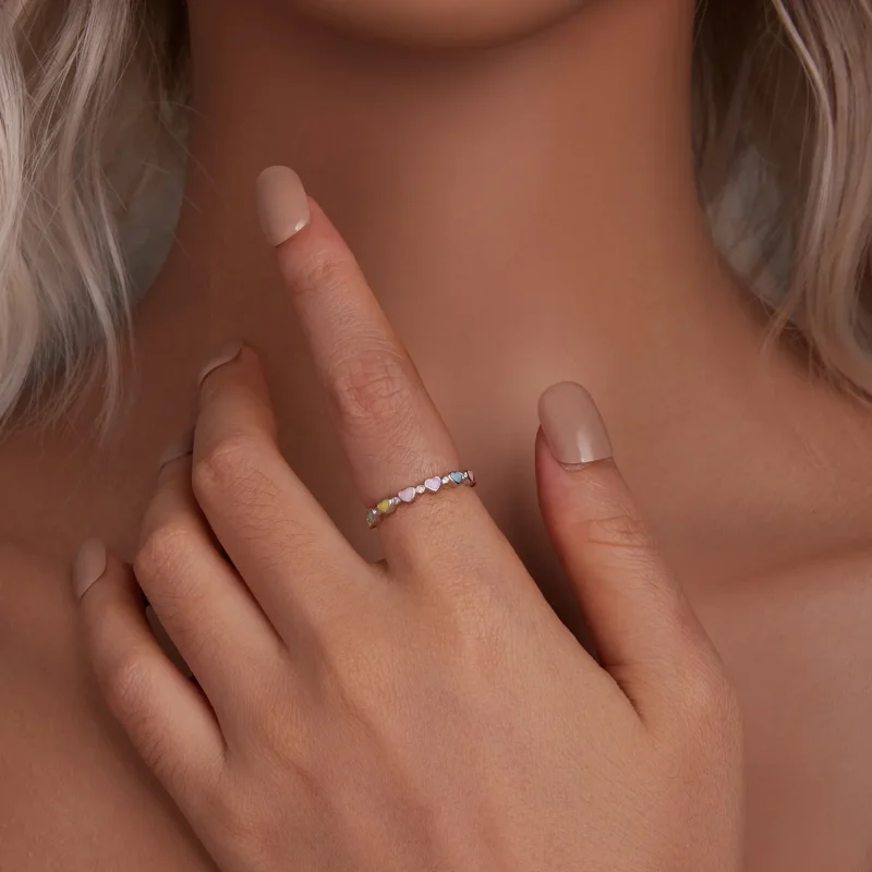 (bilde for) PANDORA Style hjerteformet fargerik dopaminring - SCR995 - Vis 5