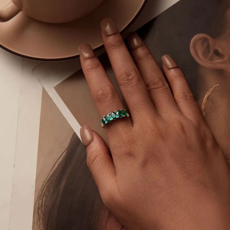 (bilde for) PANDORA Style Luksuriøs Grønn Zirkonium Ring - BSR522 - Vis 6