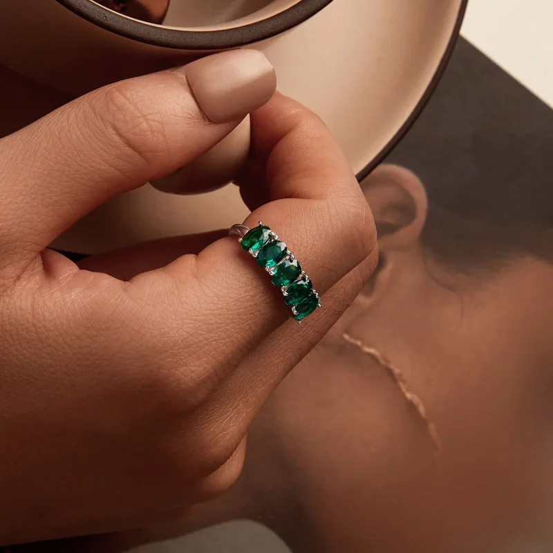 (bilde for) PANDORA Style Luksuriøs Grønn Zirkonium Ring - BSR522 - Vis 7