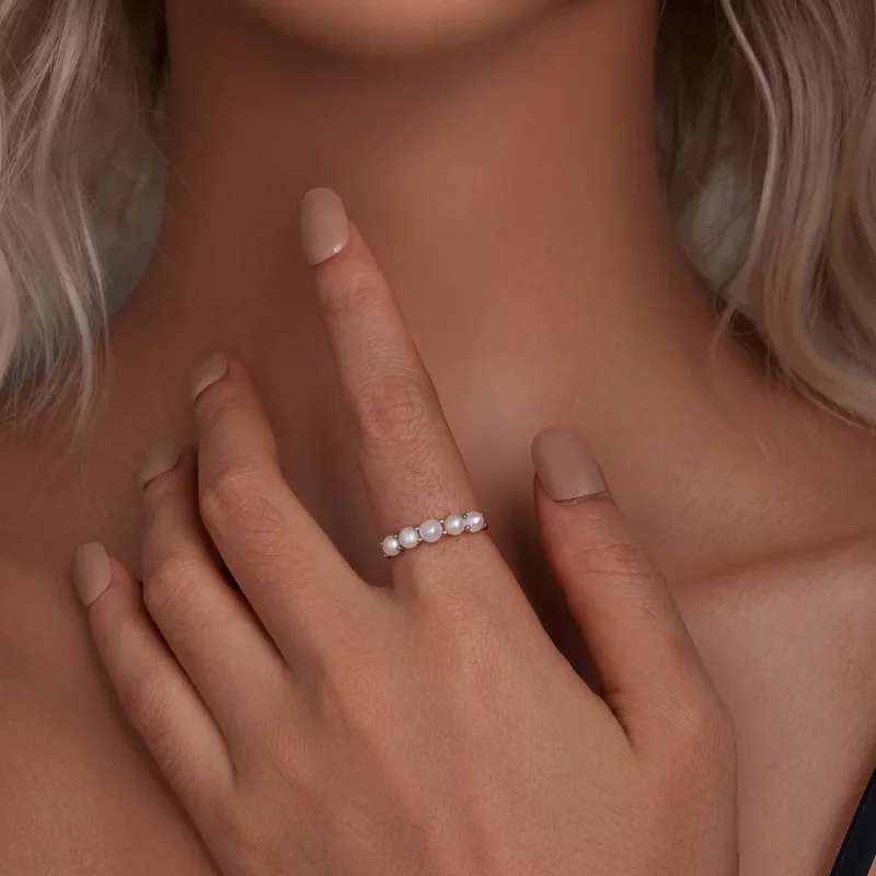 (bilde for) PANDORA Style Natural Pearl Ring - BSR510 - Vis 5