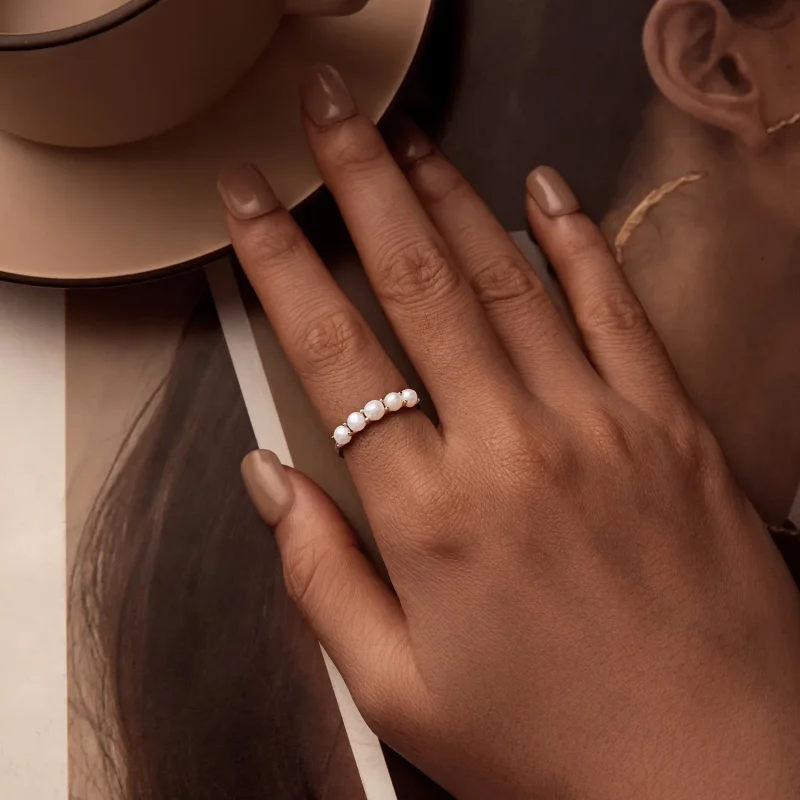 (bilde for) PANDORA Style Natural Pearl Ring - BSR510 - Vis 6