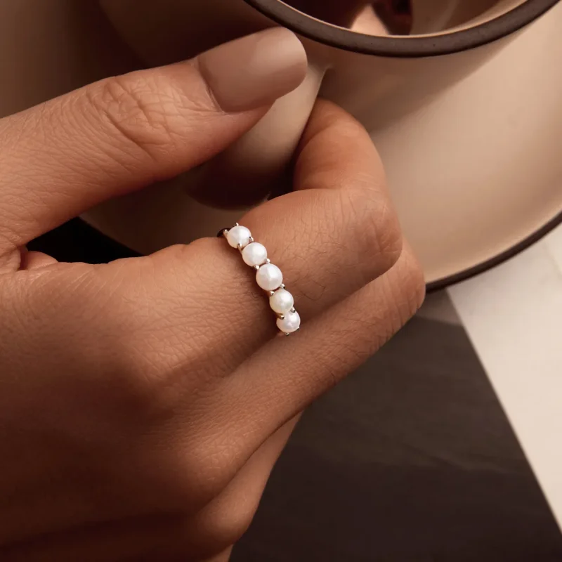 (bilde for) PANDORA Style Natural Pearl Ring - BSR510 - Vis 7