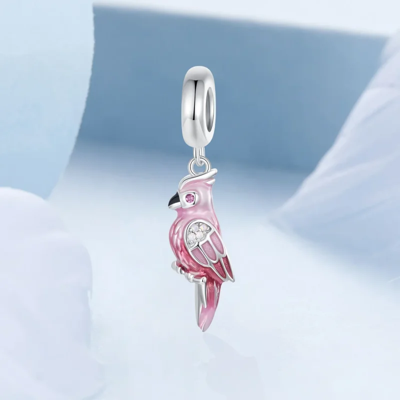 (bilde for) PANDORA Style Pink Parrot Charm - BSC971 - Vis 2