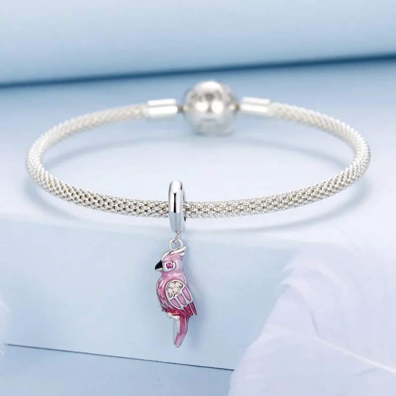(bilde for) PANDORA Style Pink Parrot Charm - BSC971 - Vis 3