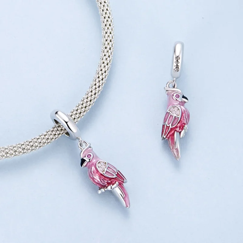 (bilde for) PANDORA Style Pink Parrot Charm - BSC971 - Vis 4