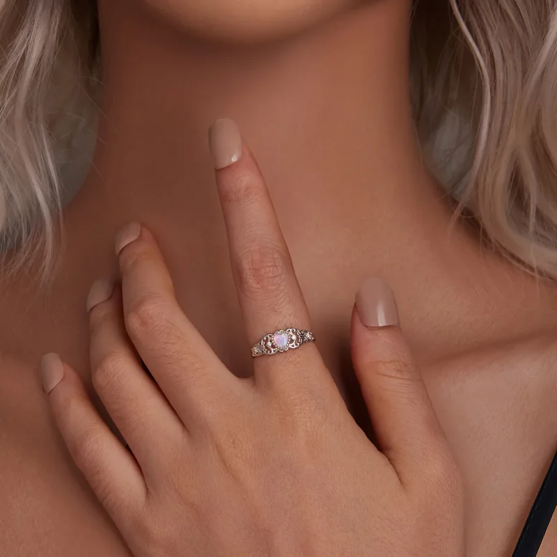 (bilde for) PANDORA Style Rosa Opal Ring - BSR512 - Vis 5
