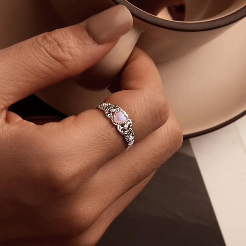 (bilde for) PANDORA Style Rosa Opal Ring - BSR512 - Vis 7
