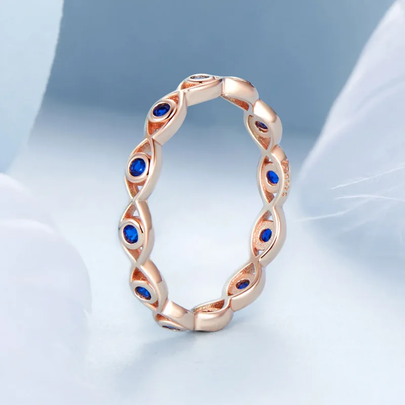 (bilde for) PANDORA Style Rose Gold Devil's Eye Ring - BSR212-C - Vis 2