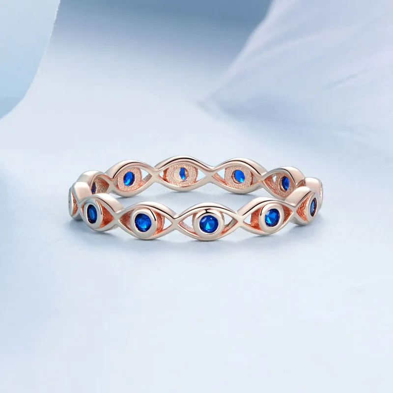 (bilde for) PANDORA Style Rose Gold Devil's Eye Ring - BSR212-C - Vis 3