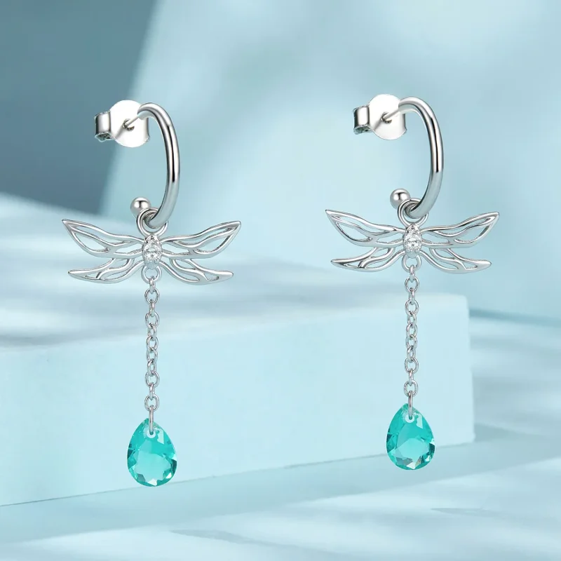 (bilde for) Øredobber med ørepynt i PANDORA-stil Dragonfly Dusk - SCE1699 - Vis 2