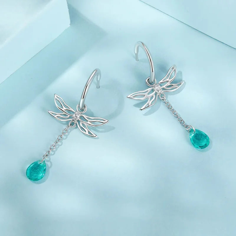 (bilde for) Øredobber med ørepynt i PANDORA-stil Dragonfly Dusk - SCE1699 - Vis 3