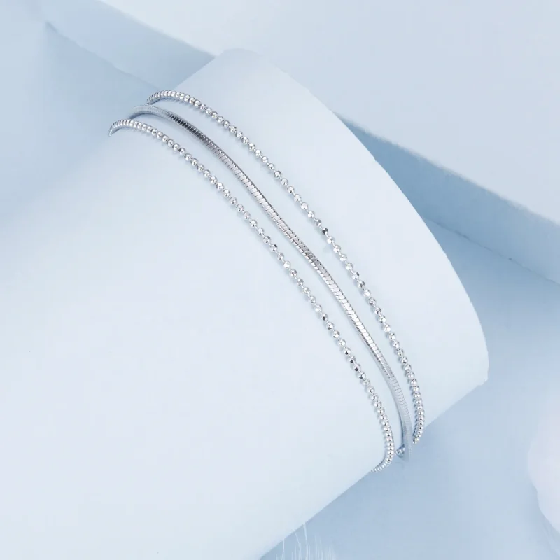 (bilde for) Enkelt trelags armbånd i PANDORA-stil - BSB164 - Vis 2