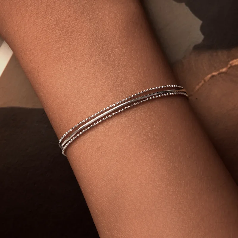 (bilde for) Enkelt trelags armbånd i PANDORA-stil - BSB164 - Vis 7