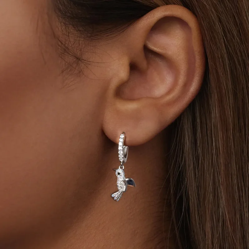 (bilde for) PANDORA-stil helbelagte fugleøreringer - BSE991 - Vis 6