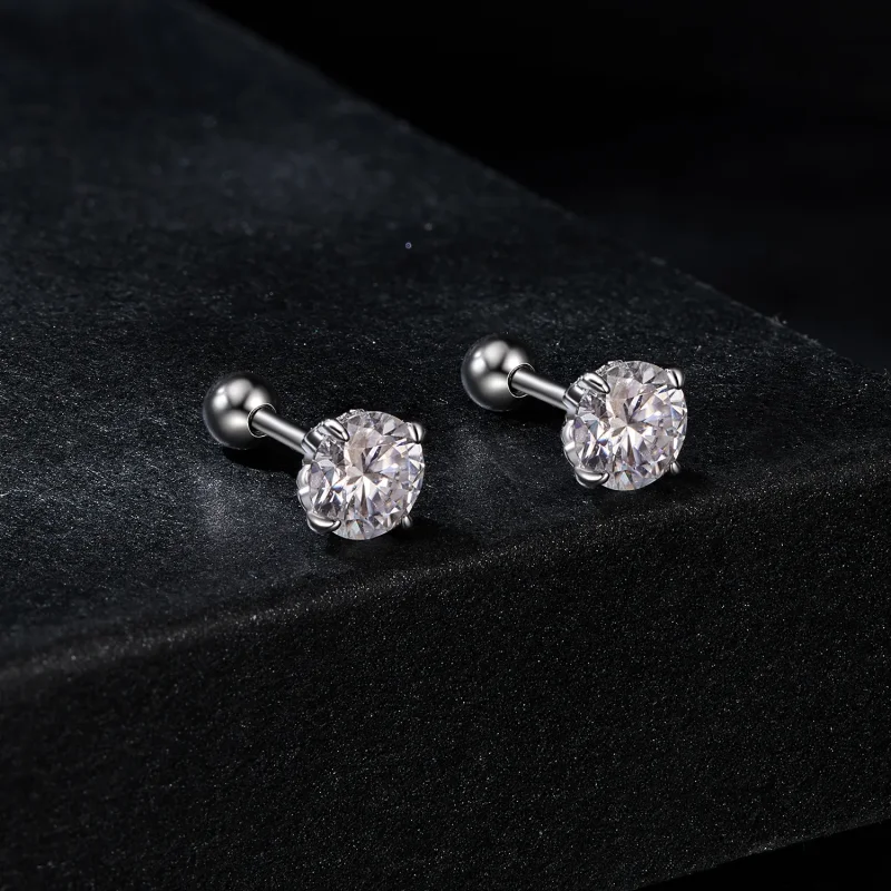 (bilde for) PANDORA-stil Moissanite-mønster med trådkuleøredobber (to sertifikater) - MSE050 - Vis 2