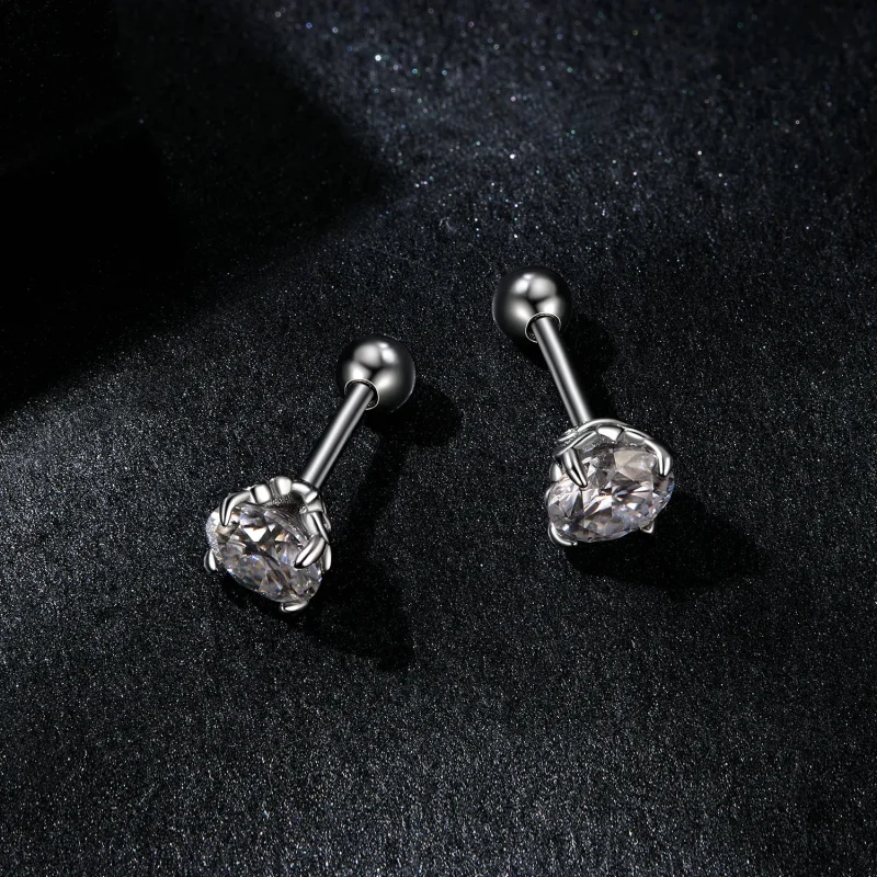 (bilde for) PANDORA-stil Moissanite-mønster med trådkuleøredobber (to sertifikater) - MSE050 - Vis 3