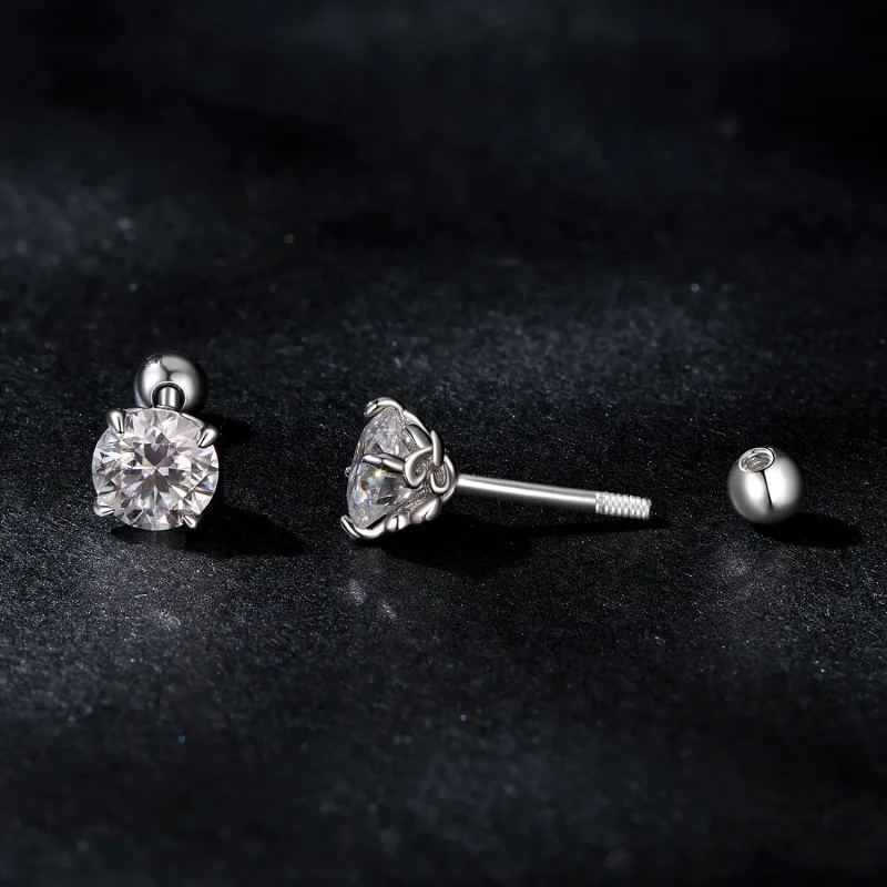 (bilde for) PANDORA-stil Moissanite-mønster med trådkuleøredobber (to sertifikater) - MSE050 - Vis 4