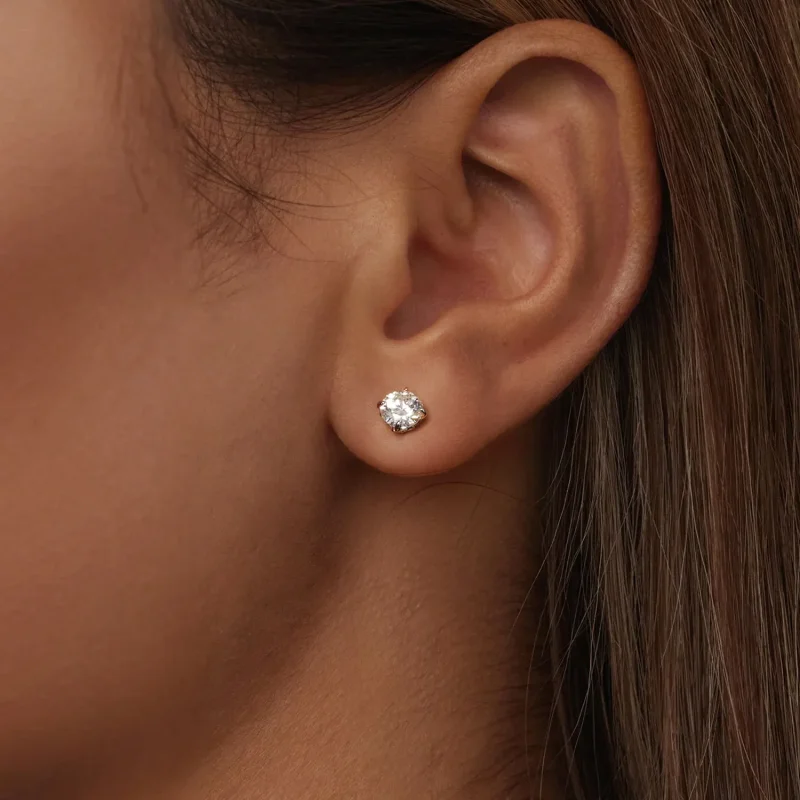 (bilde for) PANDORA-stil Moissanite-mønster med trådkuleøredobber (to sertifikater) - MSE050 - Vis 5