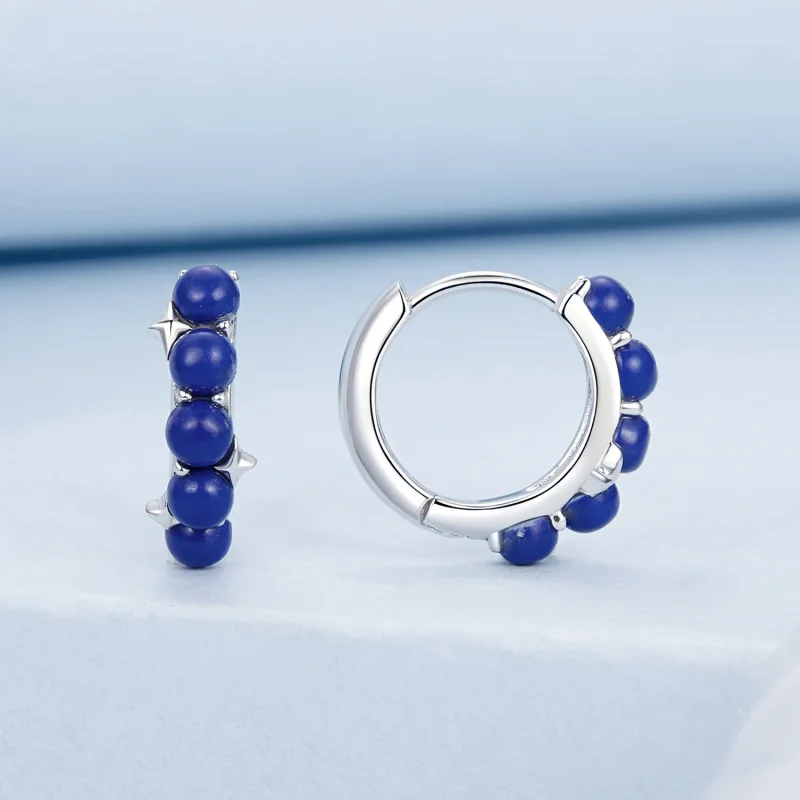 (bilde for) PANDORA Style blå ball øredobber - BSE984 - Vis 2