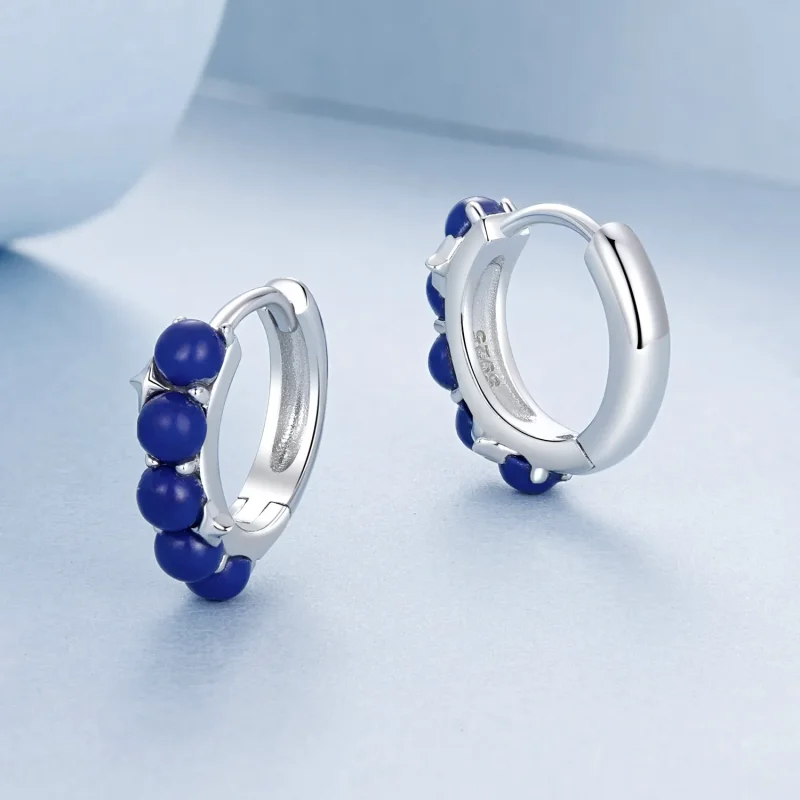 (bilde for) PANDORA Style blå ball øredobber - BSE984 - Vis 3